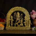 Dhokra Craft Ekchala Durga Family 12 inch – Authentic Hand crafted Dhokra (Brass, Metal, Livingroom, Showpiece, Gift, Decor, Home Decor)
