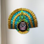 Asura Demon Chhau Mask Authentic Blue Golden S–Purulia Chhau Dance- Handmade Decorative Showpiece Wall Hanging (Paper Pulp, Livingroom, Showpiece, Gift, Decor, Home Decor)