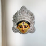 Durga Mask Fusion White Small-Purulia-Handmade Decorative Showpiece Wall Hanging (Paper Pulp, Clay, Livingroom, Showpiece, Gift, Decor, Home Decor)