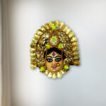 Durga Chhau Mask Authentic Golden XS – Purulia Chhau Dance- Handmade Decorative Showpiece Wall Hanging (Paper Pulp, Livingroom, Showpiece, Gift, Decor, Home Decor)