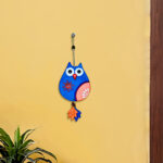 Terracotta Owl Blue- Handmade & Handpainted Decorative Wall Hanging (Garden, Livingroom, Showpiece, Gift, Decor, Home Decor)