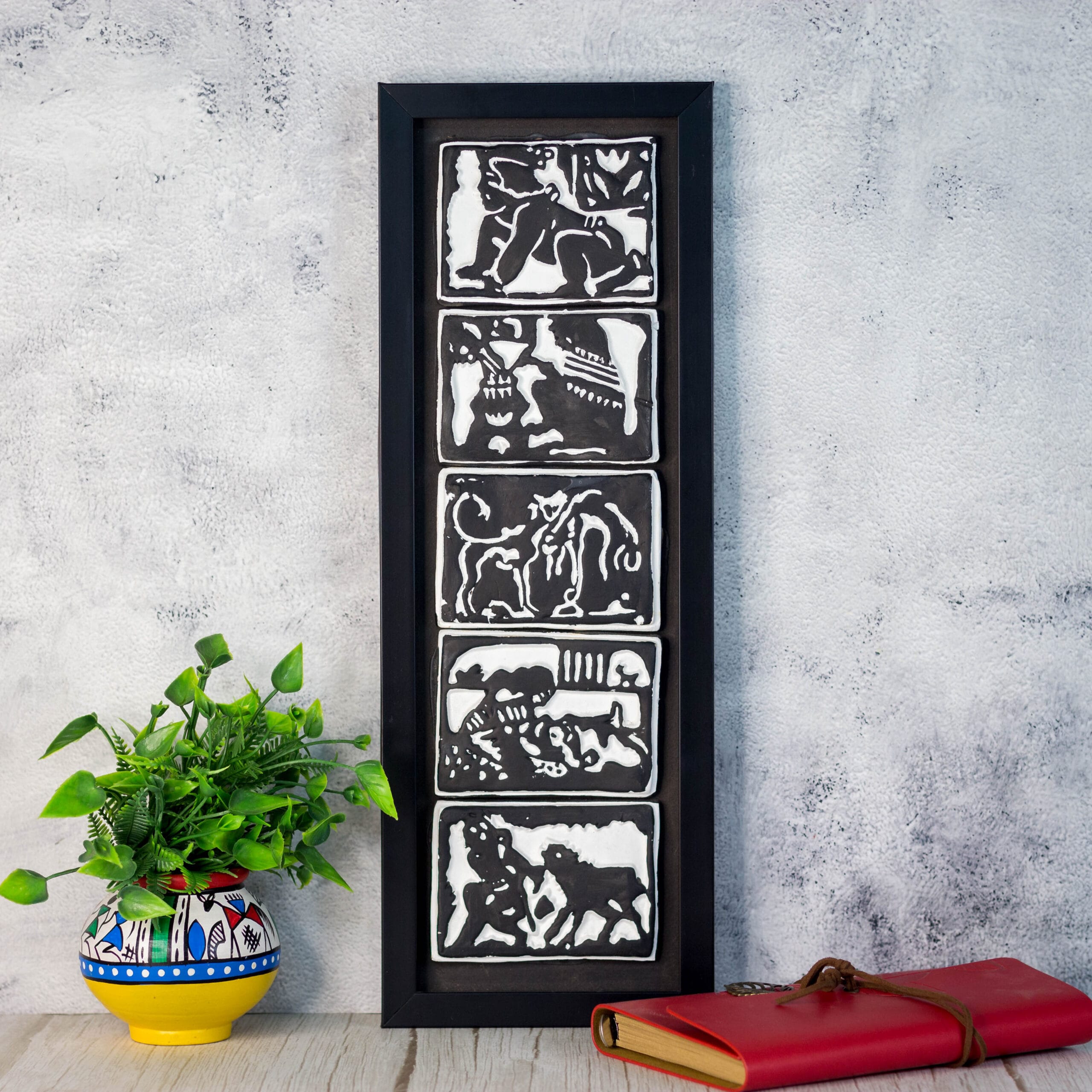 Terracotta Sahaj Path by Tagore Frame, Decorative Wall Hanging