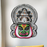 Kathakali Face Mask Green 1.5ft -Purulia- Handmade Decorative Showpiece Wall Hanging (Paper Pulp, Livingroom, Showpiece, Gift, Decor, Home Decor)