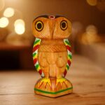 Wooden Owl Doll Carving 12 inch-Natungram Burdwan- Handcarved Unique Decorative Showpiece (Wood, Livingroom, Showpiece, Gift, Decor, Home Decor)