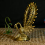 Dhokra Craft Sitting Peacock Big Size – Authentic Hand crafted Dhokra (Brass, Metal, Livingroom, Showpiece, Gift, Decor, Home Decor)