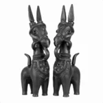 Terracotta Bankura Horse Pair 12 inch Black Premium-Handmade Unique Decorative Showpiece (Baked Clay, Livingroom, Garden, Gift, Decor, Home Decor)