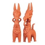 Terracotta Bankura Horse Pair 12 inch Premium-Handmade Unique Decorative Showpiece (Baked Clay, Livingroom, Garden, Gift, Decor, Home Decor)