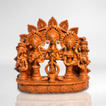 Terracotta Premium Ekchala Durga Family Figurine-Handmade Unique Decorative Showpiece (Baked Clay, Livingroom, Garden, Gift, Decor, Home Decor)