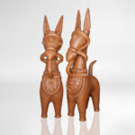 Terracotta Bankura Horse Pair 14 inch Premium-Handmade Unique Decorative Showpiece (Baked Clay, Livingroom, Garden, Gift, Decor, Home Decor)