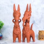 Terracotta Bankura Horse Pair, 12 inch, Handmade, Decorative Showpiece