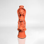 Terracotta Lady with Lamp Artistic Figurine-Handmade Unique Decorative Showpiece (Baked Clay, Livingroom, Garden, Gift, Decor, Home Decor)