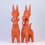 Terracotta Bankura Horse Pair 14 inch Premium-Handmade Unique Decorative Showpiece (Baked Clay, Livingroom, Garden, Gift, Decor, Home Decor)