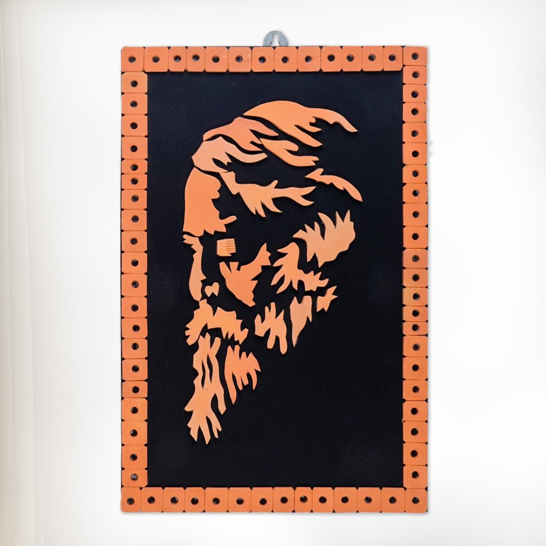 Terracotta Rabindranath Tagore Wall Art Medium- Handmade Decorative Wall Hanging (Livingroom, Showpiece, Gift, Decor, Home Decor)