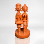 Terracotta Tribal Dancer Couple Artistic Figurine-Handmade Unique Decorative Showpiece (Baked Clay, Livingroom, Garden, Gift, Decor, Home Decor)