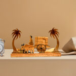 Wooden Bullock Cart Scenery- Handmade Unique Decorative Showpiece (Sonajhuri Wood, Livingroom, Showpiece, Gift, Decor, Home Decor)